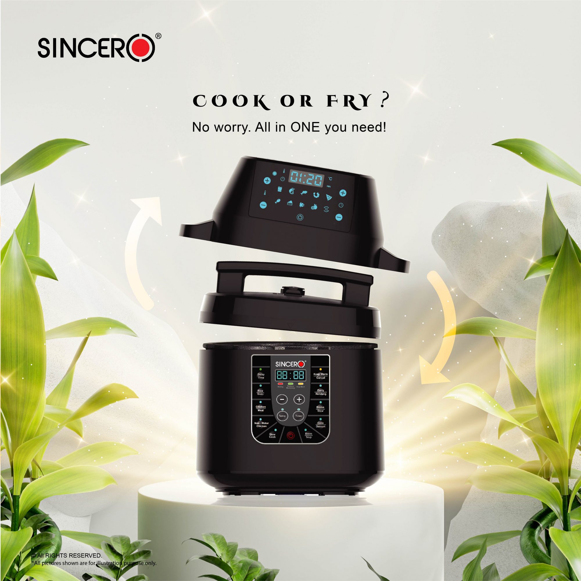 SPC2000 Pressure Cooker Air Fryer Sincero