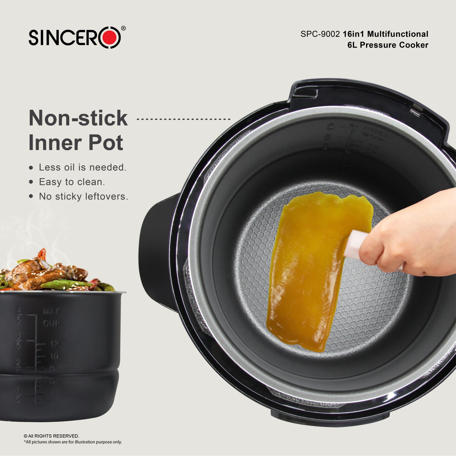 SPC9002 16in1 Multifunctional 6L Electric Pressure Cooker Sincero